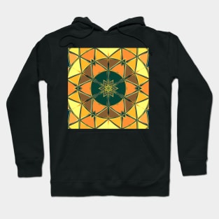 Cartoon Mandala Yellow Orange and Green Hoodie